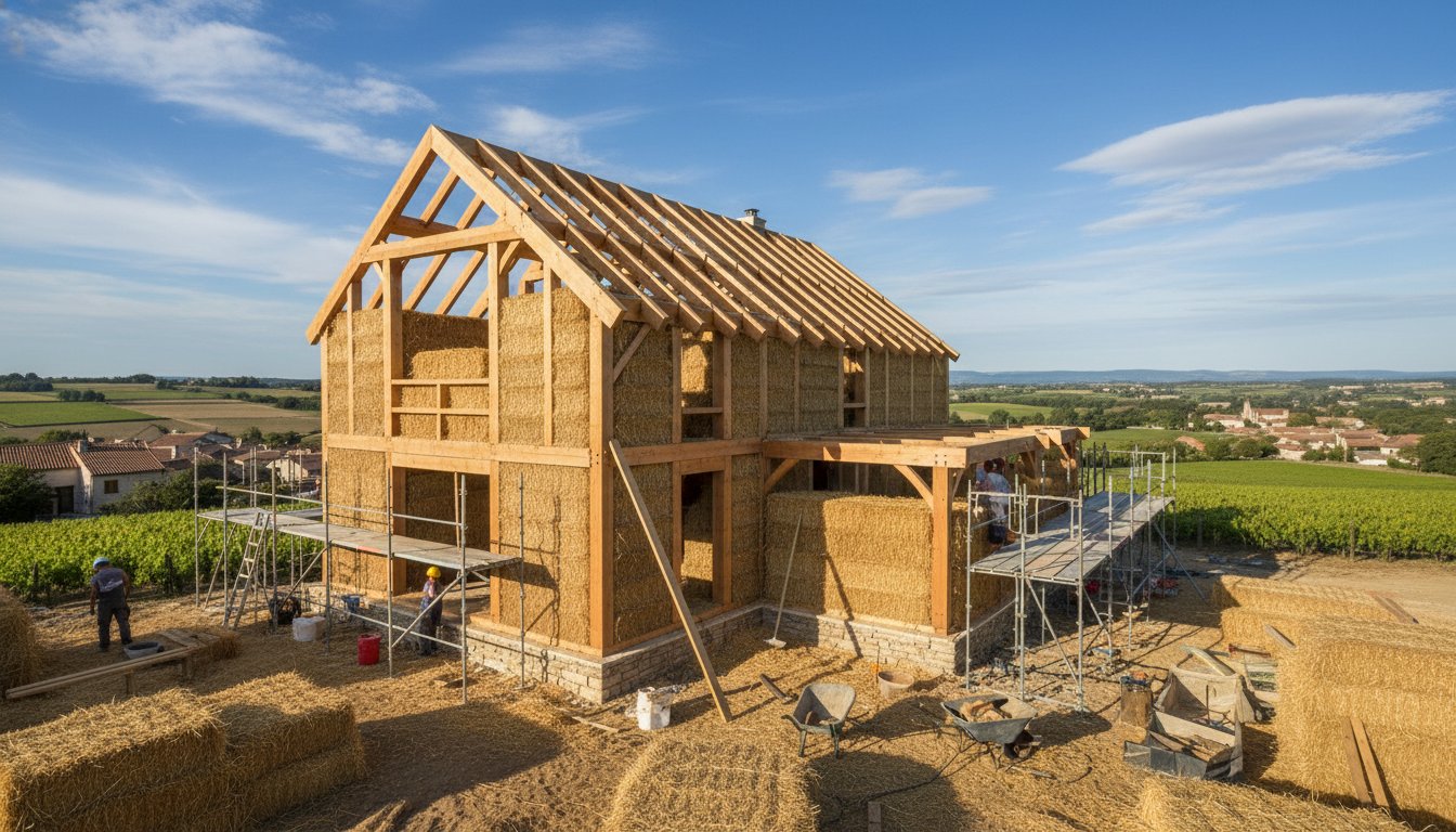 découvrez les étapes de construction d'une maison en paille, les techniques utilisées, les avantages en isolation thermique et acoustique, ainsi qu'une estimation des prix pour concrétiser votre projet écologique.